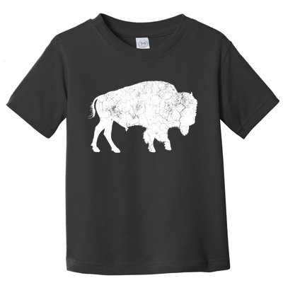 Distressed Buffalo Retro Bison Animal Lover Toddler T-Shirt