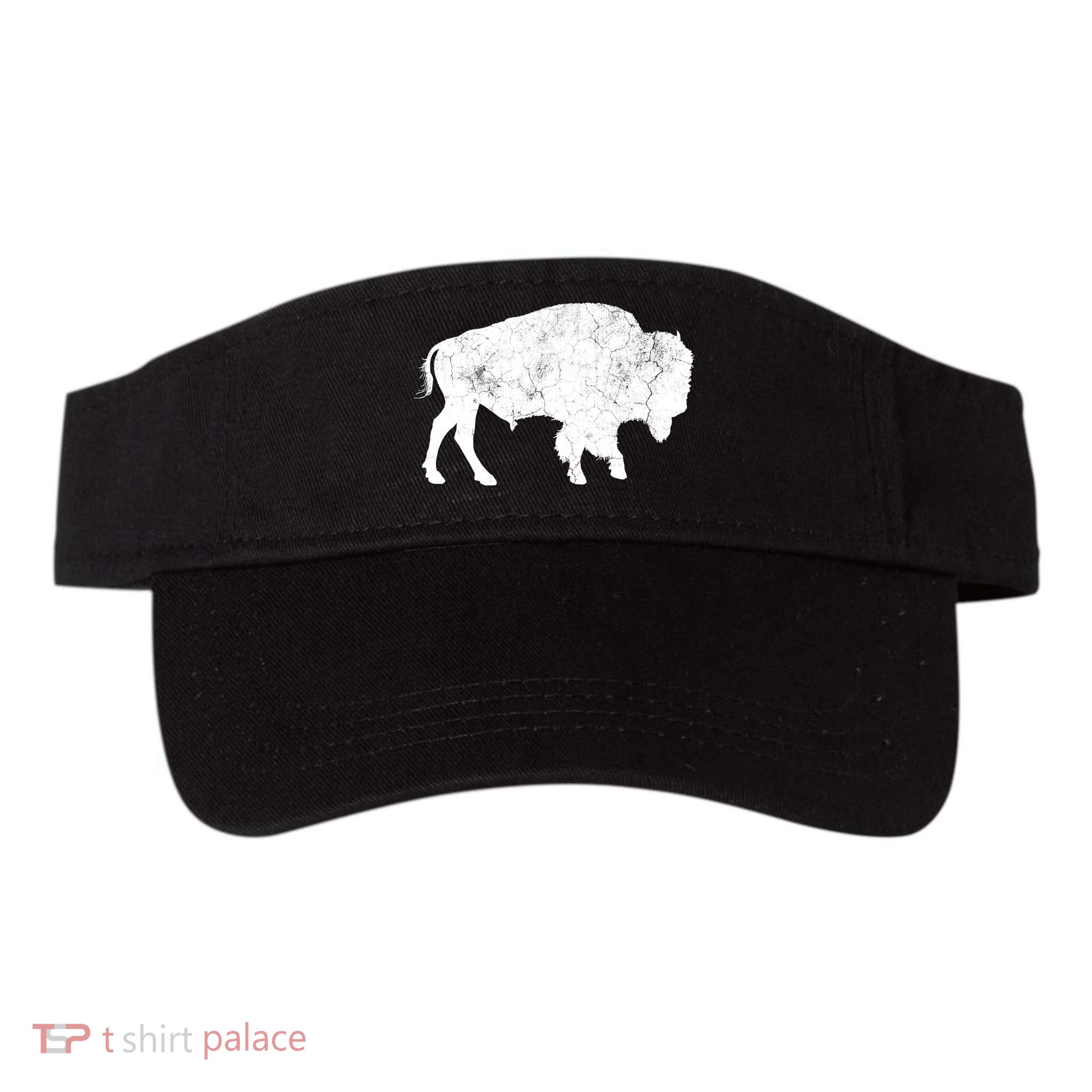 Distressed Buffalo Retro Bison Animal Lover Visor