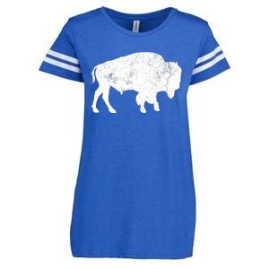 Distressed Buffalo Retro Bison Animal Lover Enza Ladies Jersey Football T-Shirt