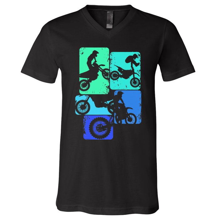 Dirt Bike Rider Motocross Enduro Dirt Biking V-Neck T-Shirt