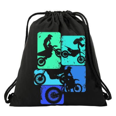 Dirt Bike Rider Motocross Enduro Dirt Biking Drawstring Bag