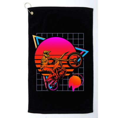 Dirt Bike Retro 80s Style Vintage Motocross Golf Towel