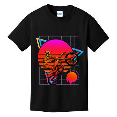 Dirt Bike Retro 80s Style Vintage Motocross Kids T-Shirt