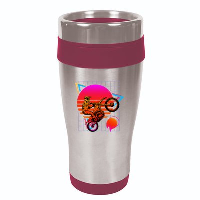 Dirt Bike Retro 80s Style Vintage Motocross 16oz Travel Tumbler