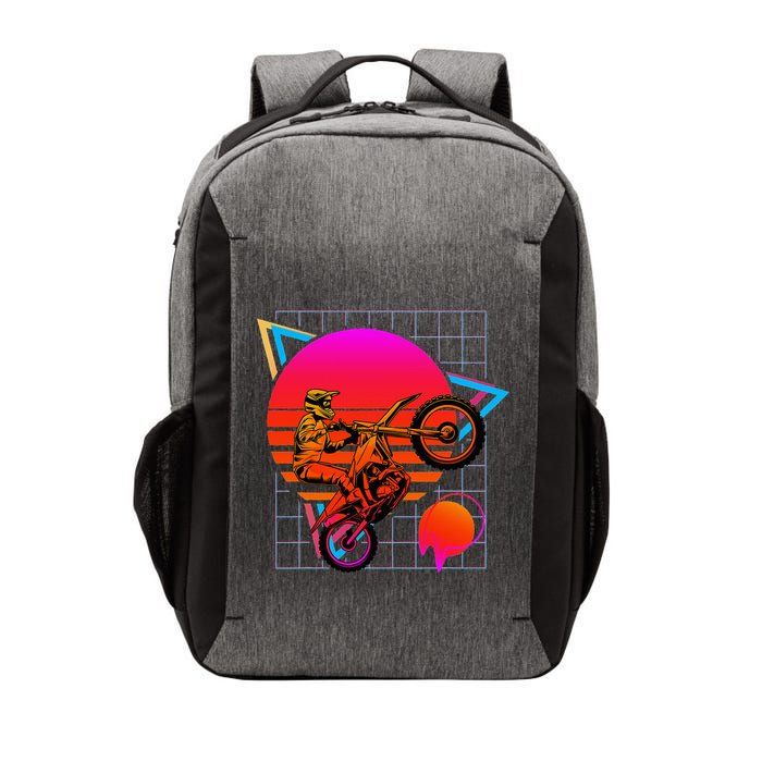 Dirt Bike Retro 80s Style Vintage Motocross Vector Backpack