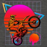 Dirt Bike Retro 80s Style Vintage Motocross Vector Backpack