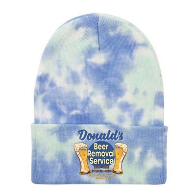 Donald's Beer Removal Service Funny Party Ing Great Gift Tie Dye 12in Knit Beanie