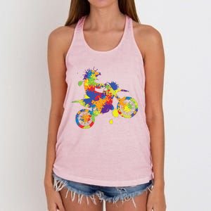 Dirt Bike Rider Motocross Dirt Biking Women's Knotted Racerback Tank