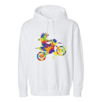 Dirt Bike Rider Motocross Dirt Biking Garment-Dyed Fleece Hoodie