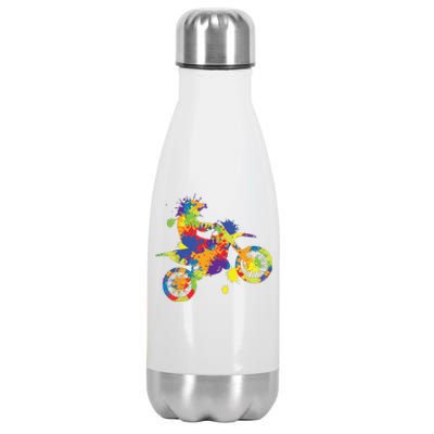 Dirt Bike Rider Motocross Dirt Biking Stainless Steel Insulated Water Bottle