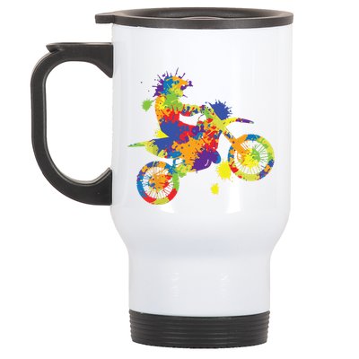 Dirt Bike Rider Motocross Dirt Biking Stainless Steel Travel Mug