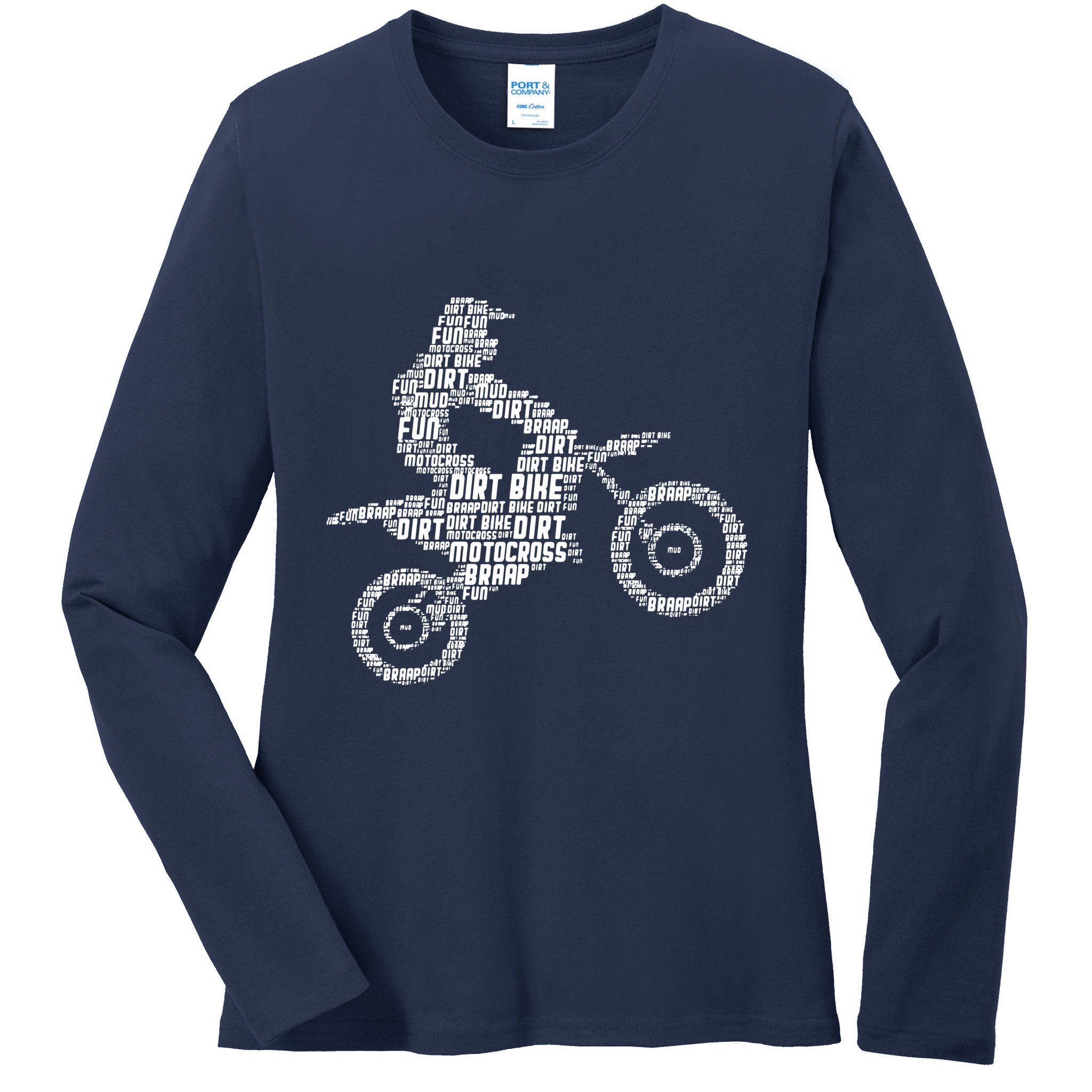 Dirt Bike Rider Motocross Dirt Biking Ladies Long Sleeve Shirt