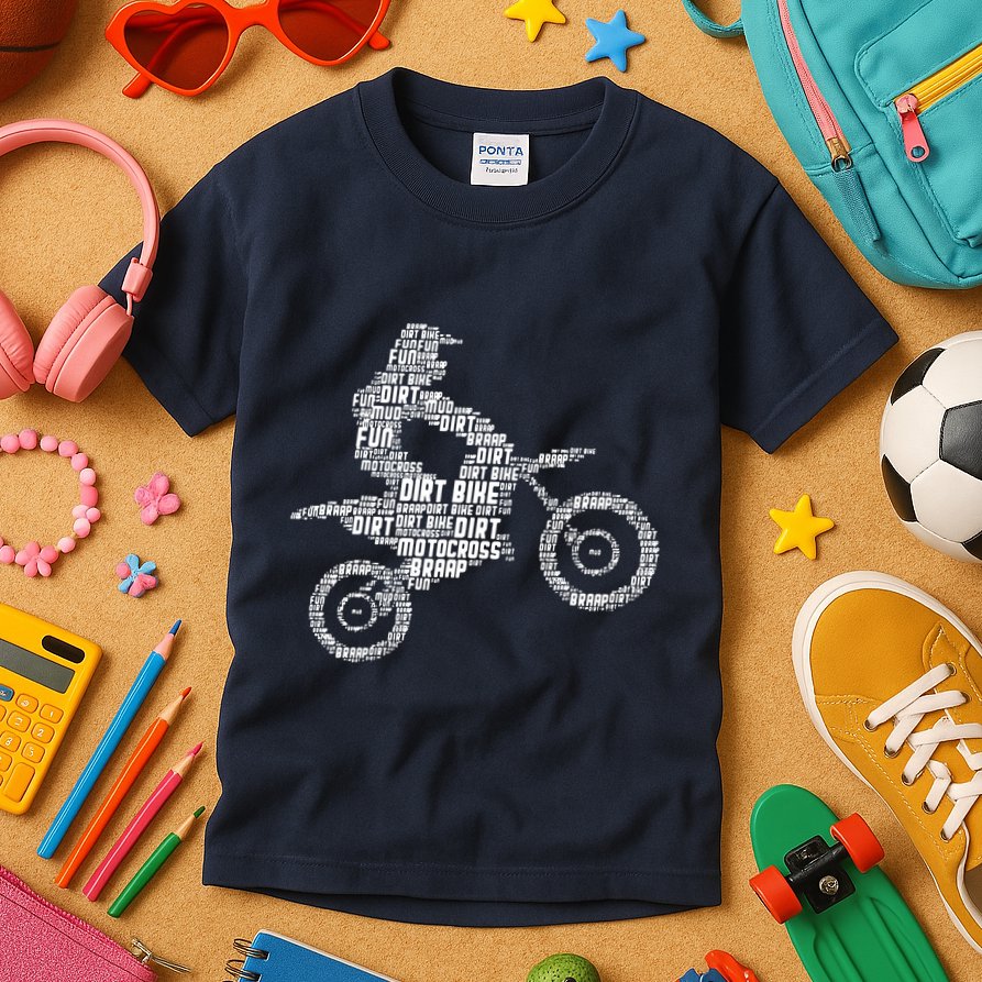 Dirt Bike Rider Motocross Dirt Biking Kids T-Shirt