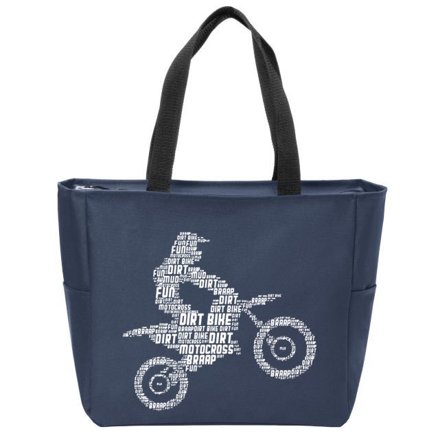 Dirt Bike Rider Motocross Dirt Biking Zip Tote Bag