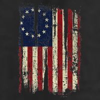 Distressed Betsy Ross American Flag 13 Star Colonies Patriot 7 Panel Mesh Trucker Snapback Hat