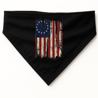 Distressed Betsy Ross American Flag 13 Star Colonies Patriot USA-Made Doggie Bandana