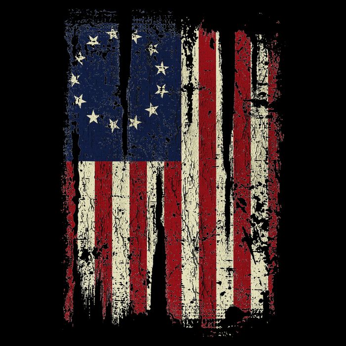 Distressed Betsy Ross American Flag 13 Star Colonies Patriot Drawstring Bag