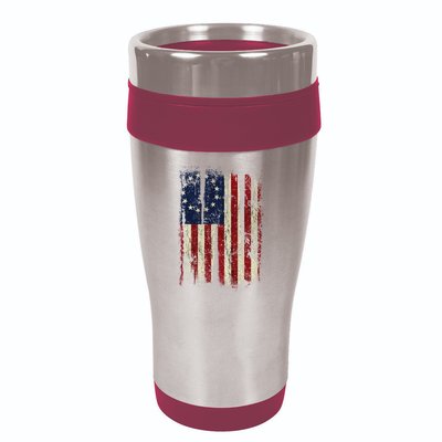 Distressed Betsy Ross American Flag 13 Star Colonies Patriot 16oz Travel Tumbler