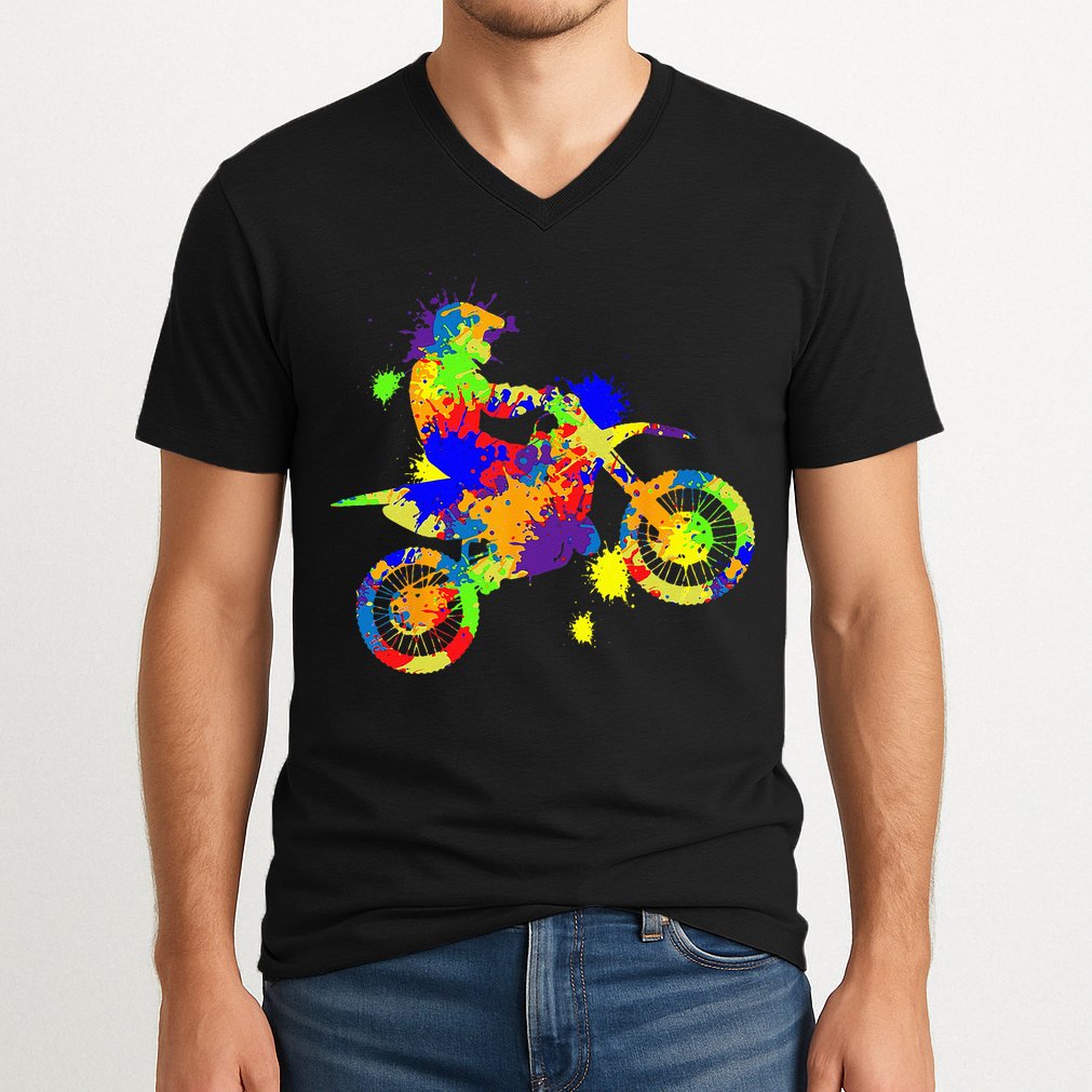 Dirt Bike Rider Motocross Enduro Dirt Biking V-Neck T-Shirt