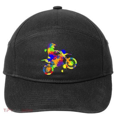 Dirt Bike Rider Motocross Enduro Dirt Biking 7-Panel Snapback Hat
