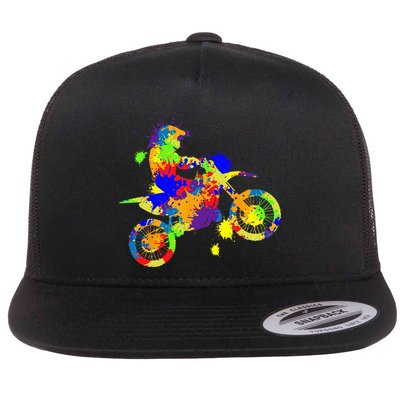 Dirt Bike Rider Motocross Enduro Dirt Biking Flatbill Hat