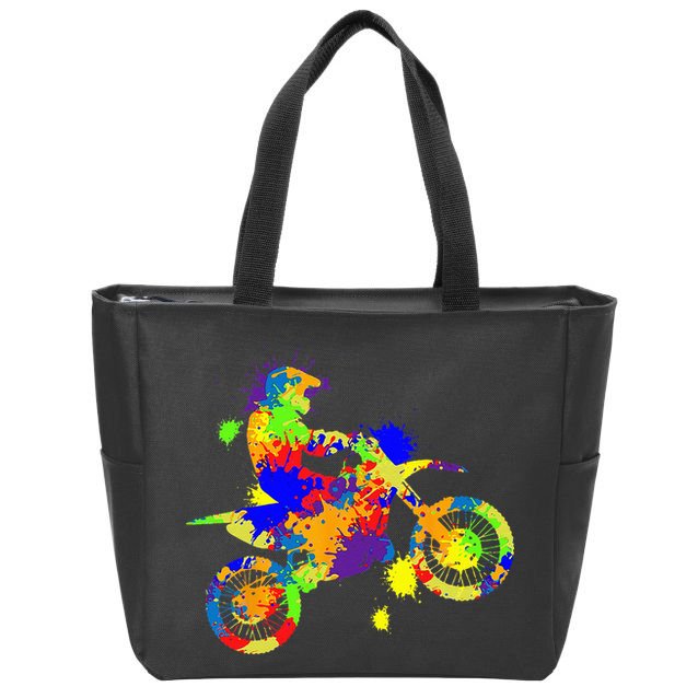 Dirt Bike Rider Motocross Enduro Dirt Biking Zip Tote Bag