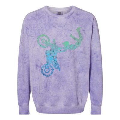 Dirt Bike Rider Motocross Dirt Biking Colorblast Crewneck Sweatshirt