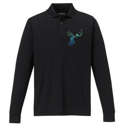 Dirt Bike Rider Motocross Dirt Biking Performance Long Sleeve Polo