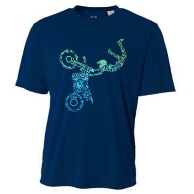 Dirt Bike Rider Motocross Dirt Biking Cooling Performance Crew T-Shirt