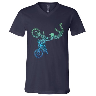 Dirt Bike Rider Motocross Dirt Biking V-Neck T-Shirt