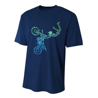 Dirt Bike Rider Motocross Dirt Biking Performance Sprint T-Shirt