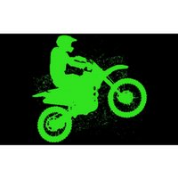 Dirt Bike Rider Tire Tracks Neon Green Bumper Sticker