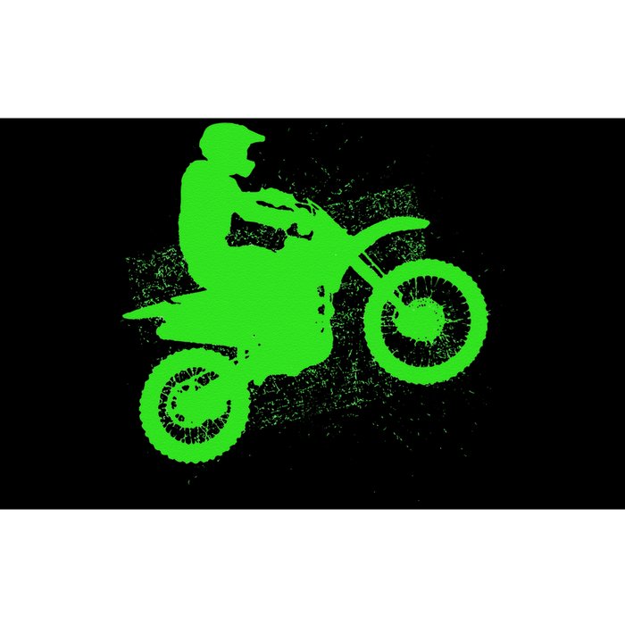 Dirt Bike Rider Tire Tracks Neon Green Bumper Sticker