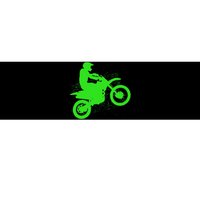 Dirt Bike Rider Tire Tracks Neon Green Bumper Sticker