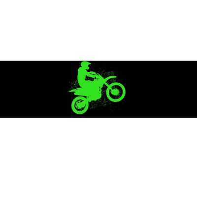 Dirt Bike Rider Tire Tracks Neon Green Bumper Sticker