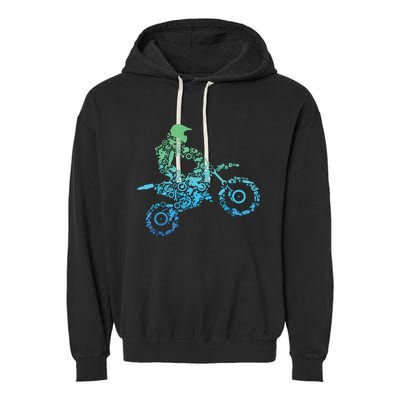 Dirt Bike Rider Motocross Dirt Biking Gift Garment-Dyed Fleece Hoodie