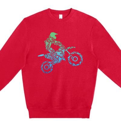 Dirt Bike Rider Motocross Dirt Biking Gift Premium Crewneck Sweatshirt