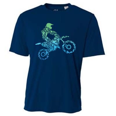 Dirt Bike Rider Motocross Dirt Biking Gift Cooling Performance Crew T-Shirt