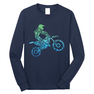 Dirt Bike Rider Motocross Dirt Biking Gift Long Sleeve Shirt