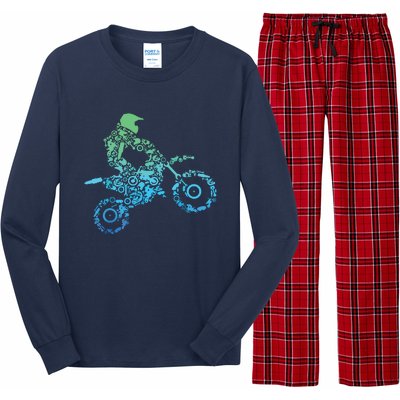 Dirt Bike Rider Motocross Dirt Biking Gift Long Sleeve Pajama Set