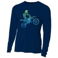 Dirt Bike Rider Motocross Dirt Biking Gift Cooling Performance Long Sleeve Crew