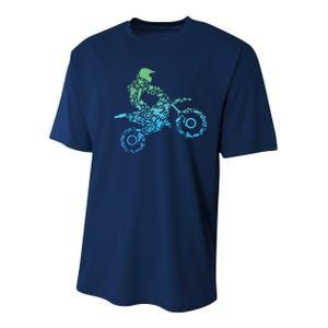 Dirt Bike Rider Motocross Dirt Biking Gift Youth Performance Sprint T-Shirt