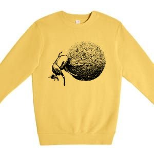 Dung Beetle Rolling Dung Ball African Wildlife Premium Crewneck Sweatshirt