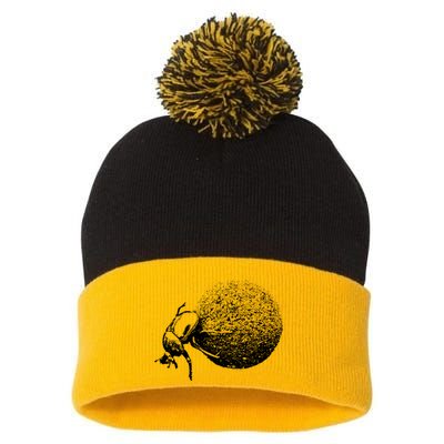 Dung Beetle Rolling Dung Ball African Wildlife Pom Pom 12in Knit Beanie