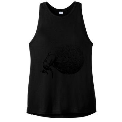 Dung Beetle Rolling Dung Ball African Wildlife Ladies PosiCharge Tri-Blend Wicking Tank
