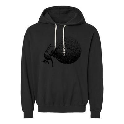 Dung Beetle Rolling Dung Ball African Wildlife Garment-Dyed Fleece Hoodie