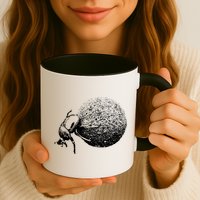 Dung Beetle Rolling Dung Ball African Wildlife Mug