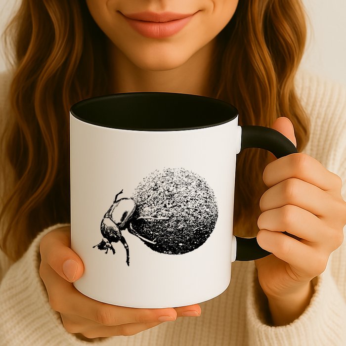Dung Beetle Rolling Dung Ball African Wildlife Mug