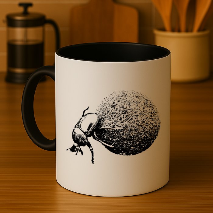 Dung Beetle Rolling Dung Ball African Wildlife Mug