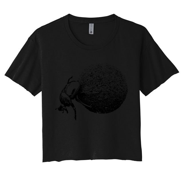 Dung Beetle Rolling Dung Ball African Wildlife Crop Top